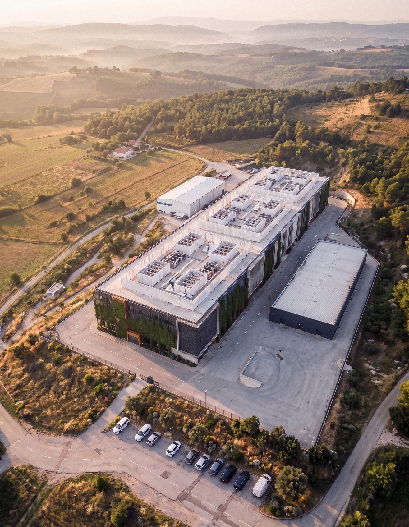 Aerial visualisation of Data Center I and II